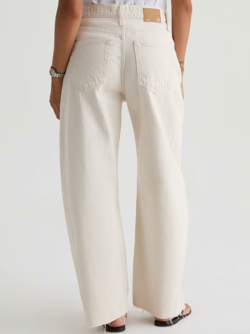 AG Hattie High Rise Crop Barrel Jeans in Opal Stone 29 - Picture 8 of 15